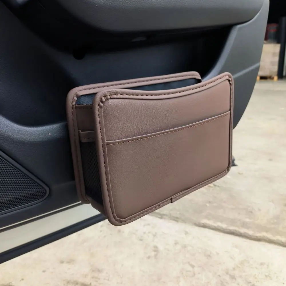 NEW Portable Hanging Mini Car Trash Can Leather Vehicle Dustbin Garbage Organizer Holder Auto Storage Bin Accessories