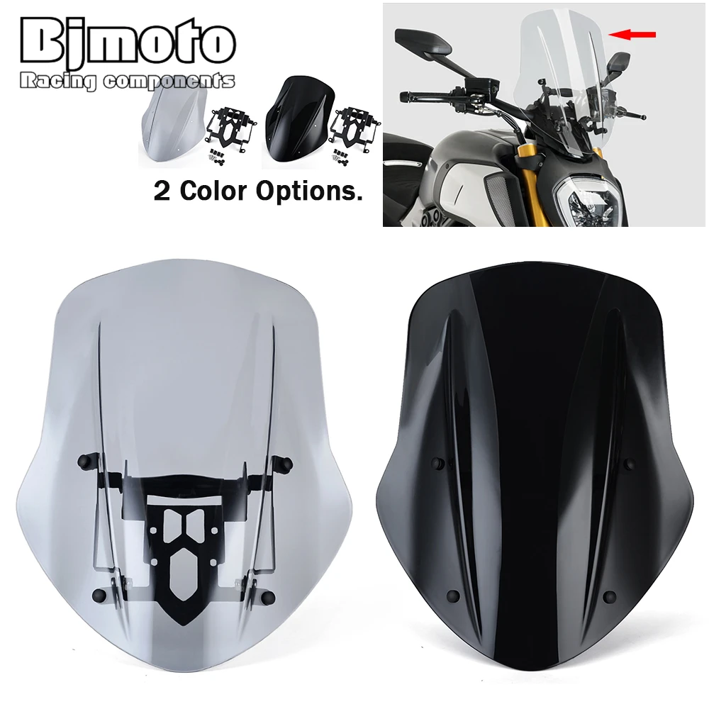 

Windshield For Ducati Diavel 2019 2020 2021 Motorcycle Windscreen Wind Deflector Accessories