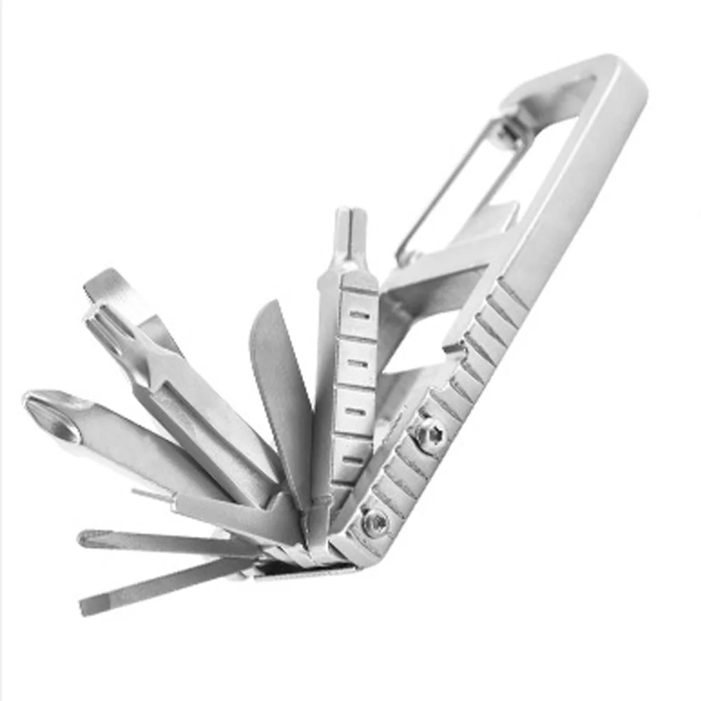 

12 In 1 Durable Multitool Keychain Folding Portable Pocket Tool for Bicycle Repair / Household Stainless Steel Multi Tools Kit