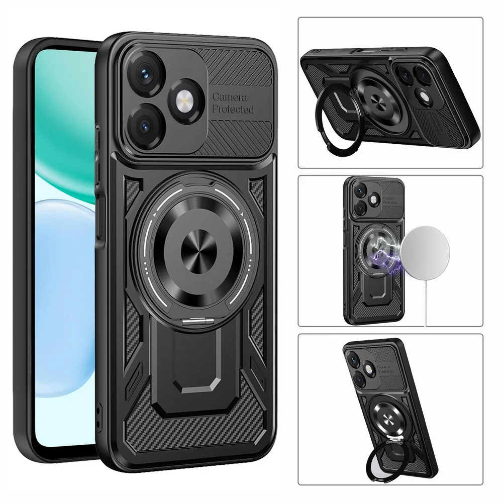 Multi-functional Rotatable Metal Ring Holder Magnetic Case - Protective Cover