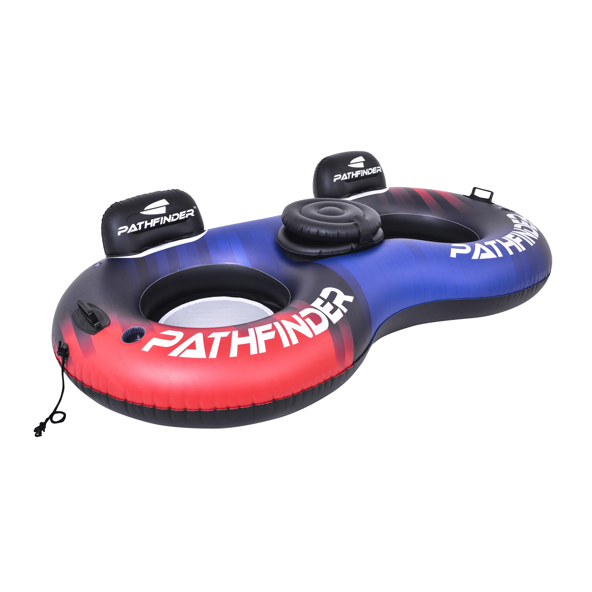 

B01 Inflatable 2-person ultra explore rider with cup holder inflatable river tube with backrest flying water towable tube