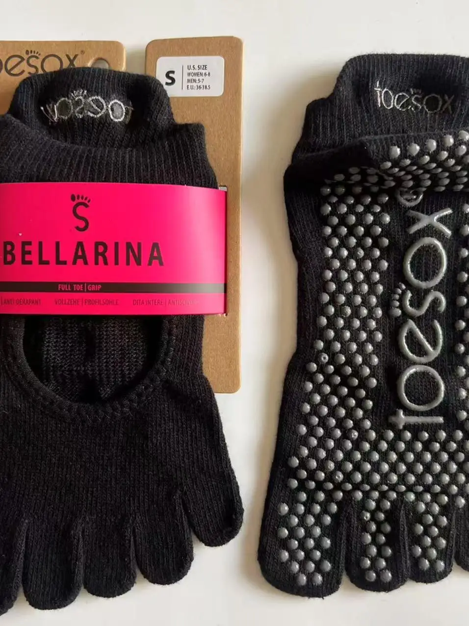 Toesox Yoga Sos Pilates Glue Ladies Five-Finger Fitn Floor Training Dance Sos Pure Cotton Women's Sport Fans Supplies