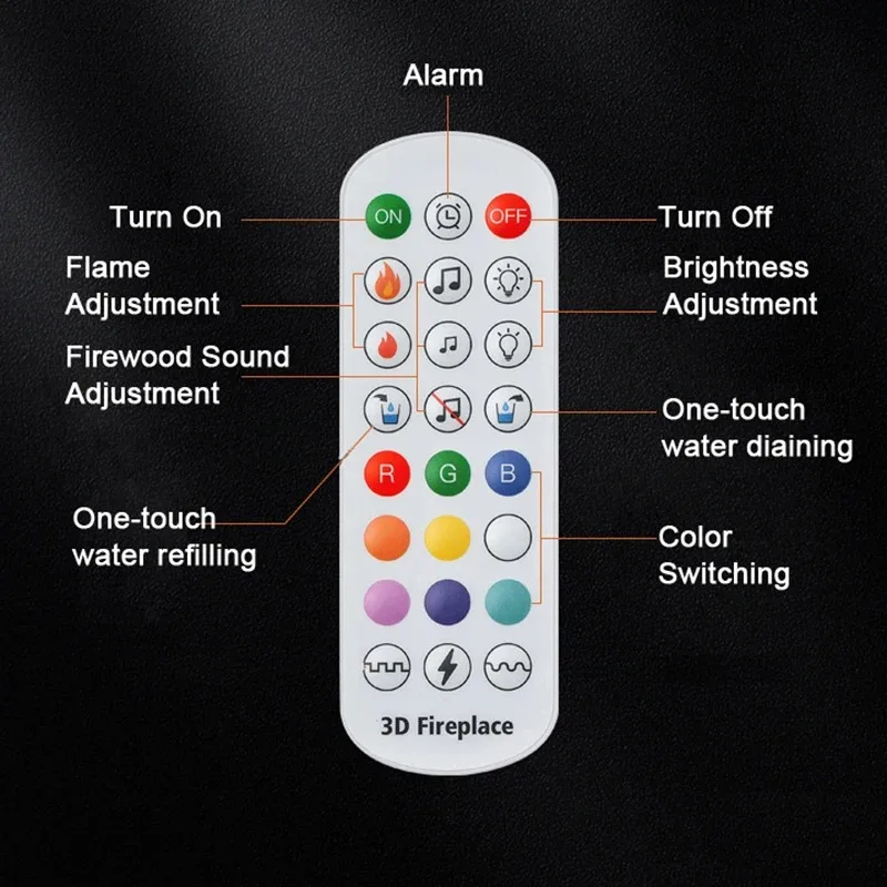 Water Electric Fireplace 3D Remote Control APP Interior Decoration Steam Fireplace Mist Embedded Realistic Mist Flame