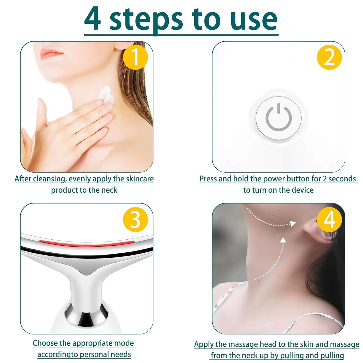Multifunction Neck Face Massager Sculpting Tool 3 Mode Vibration Microcurrent Facial Device Double Chin Remover for Skin Care