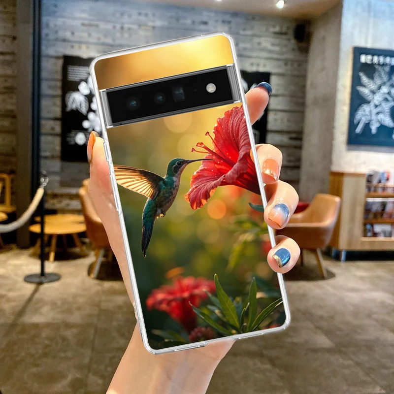 Transparent Soft TPU Hummingbird Phone Case Cover