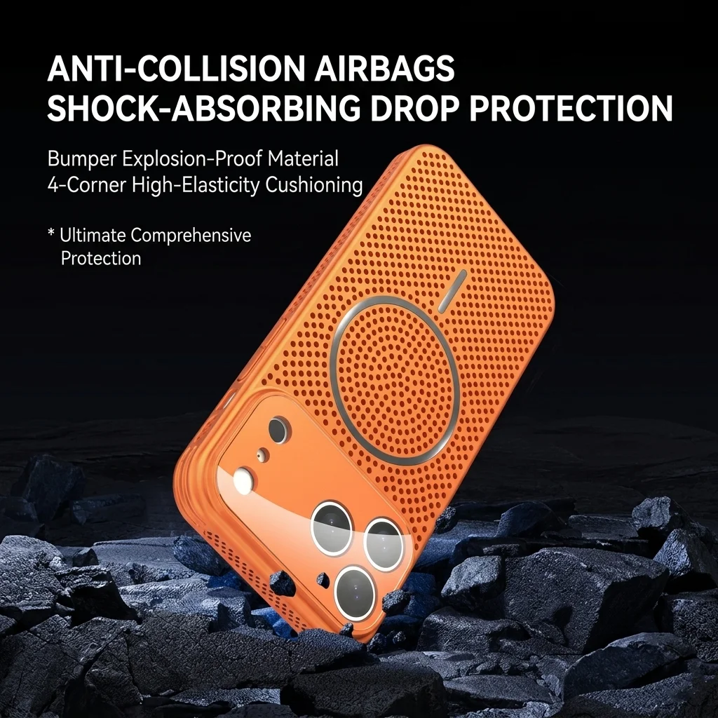 Aluminum Alloy Mesh Magnetic Case with Heat Dissipation and Full Lens Protection