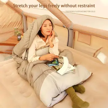 Winter Camping Sleeping Bag Ultralight Waterproof 4 Season Warm Envelope Sleeping Bags Outdoor Traveling Hiking Camping Gear 2