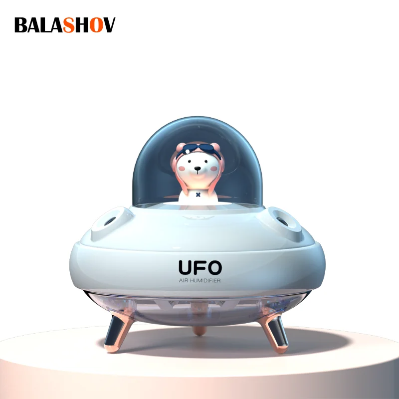 

UFO Dual Nozzles Wireless Humidifier Desktop Air Humidifier Cute Planet Bear LED Light Ultrasonic Aroma Essential Oil Diffuser