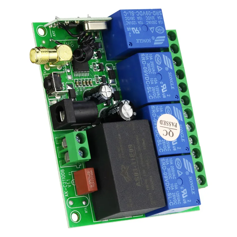 Controle Remoto sem Fio Universal 433mhz ac 220v 110v 4ch Relé Rádio Controlador Módulo Receptor rf Switch Portão Abridor de Garagem - Image 3