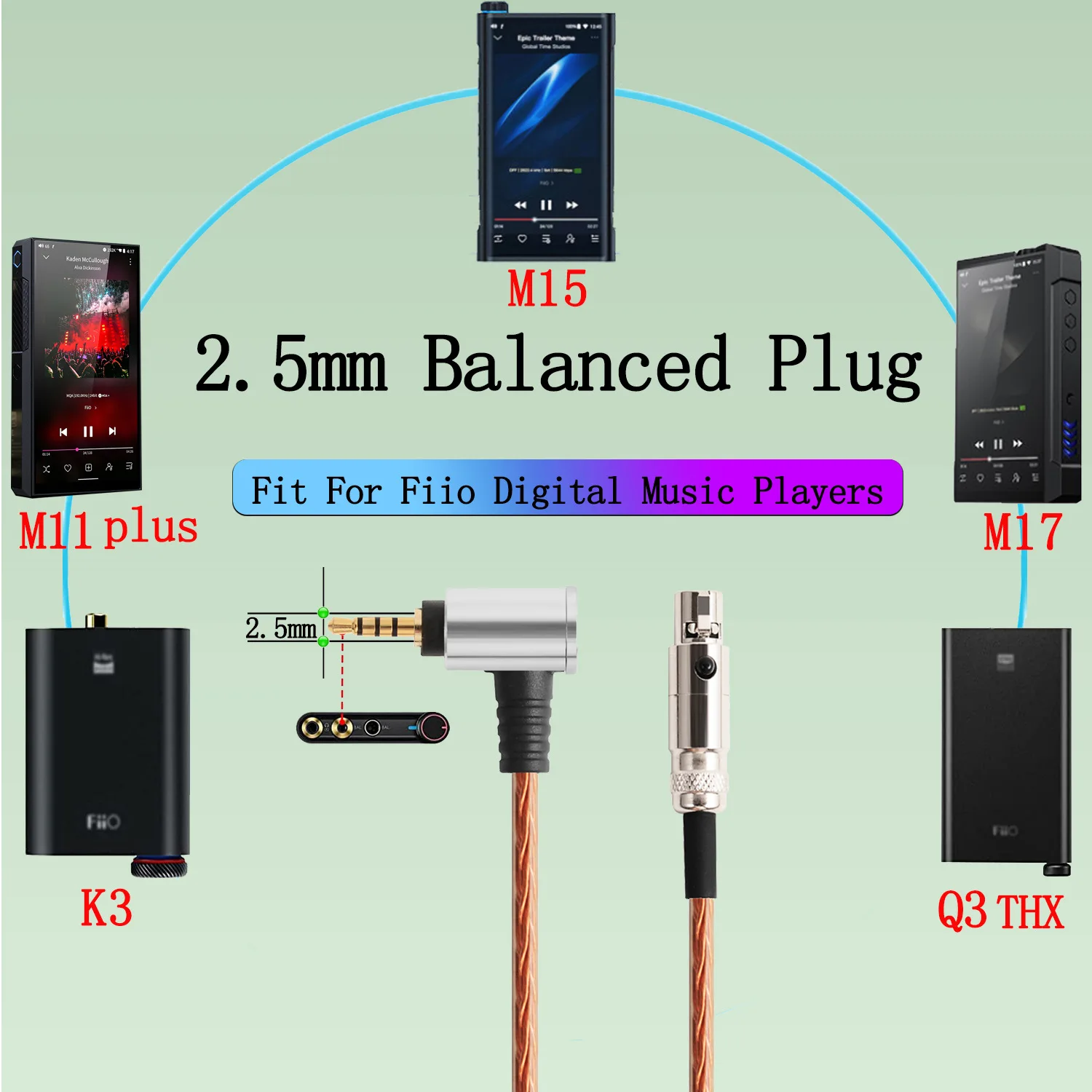 4.4mm 2.5mm Balanced Audio Headphone Cable AKG Q701, K702, K712, K712 PRO,K240, K240S, K240 MK II