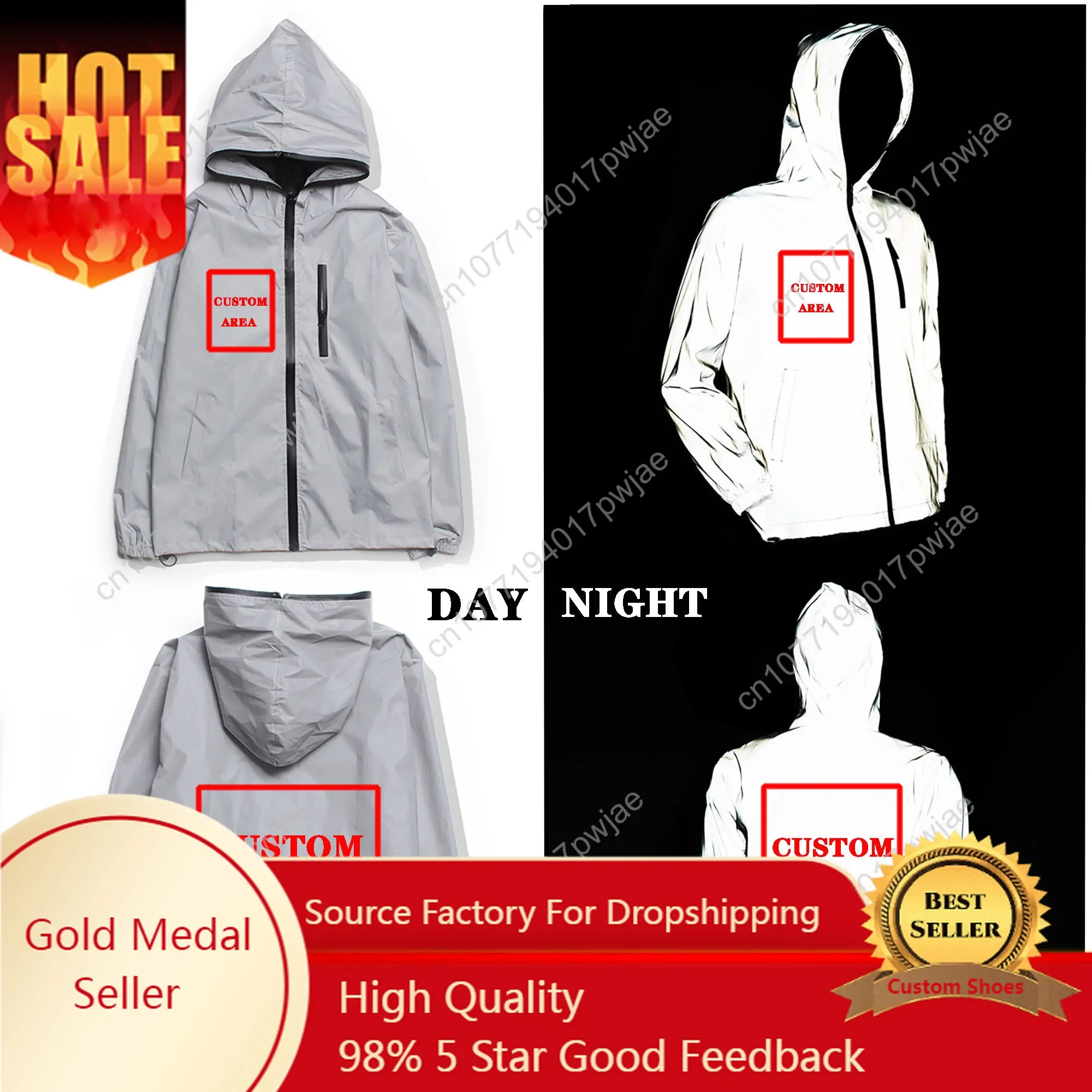 Custom Reflective Jacket Mens Womens Coat Hooded Windbreaker Runing Outdoor Jackets Cycling Hiking Zipper Customized Hoodie nurse heart hospital reflective jacket mens womens coat hooded windbreaker run jackets cycling hiking zipper custom hoodie