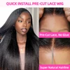 250% Kinky Straight Glueless Wig Ready To Wear And Go 13x6 Hd Yaki Straight Lace Front Human Hair Wigs For Women 30 36 Inch 3