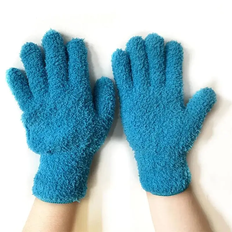 Car Cleaning Gloves Microfiber Cleaning Gloves Microfiber Washing Gloves Microfiber Gloves 1Pair Cleaning Gloves Microfiber Coral Fleece Car Grooming Gloves Solid Five Finger Dust Removal Housework Absorbent