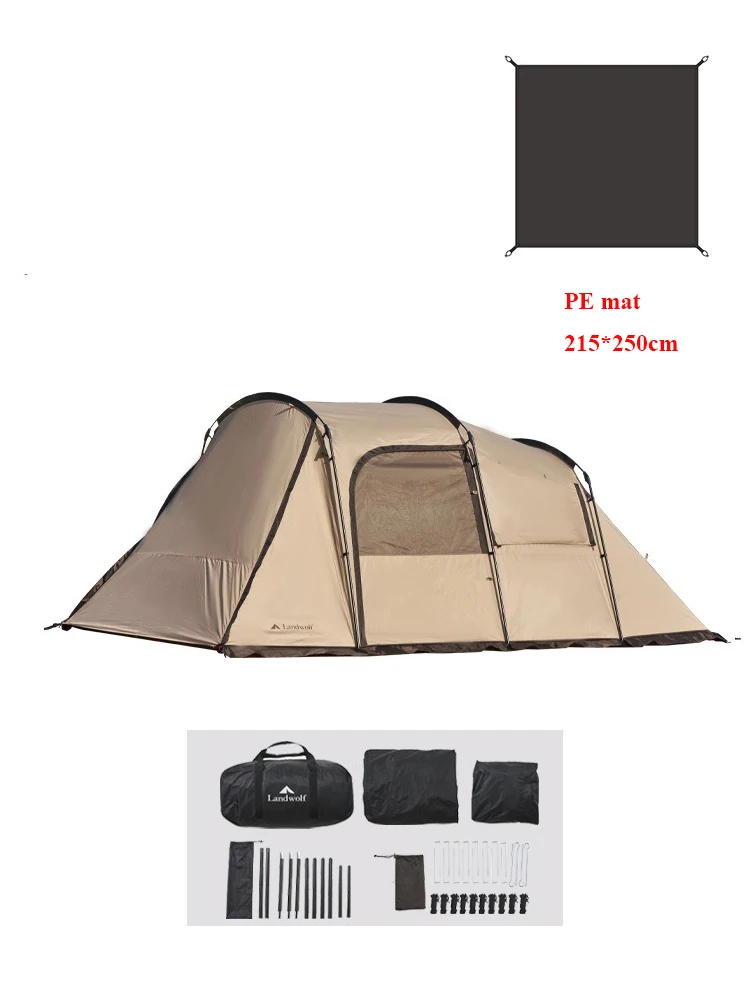 Landwolf 大型トンネルテント アウトドア キャンプ 4用 Landwolf Large Space Tunnel Tent Outdoor Camping Tourist 4