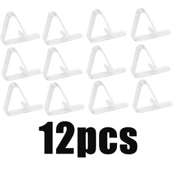 Clear Plastic Tablecloth Clips - Windproof Holders for Home, Kitchen, Restaurant, Weddings, and Parties (Clear 12pcs)