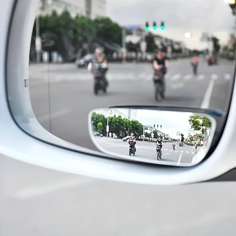 2Pcs Car Arc Wide-angle Rearview Mirror Clear Slim Blind Spot Reversing Glass Convex Rear View Mirror Parking SUV Car