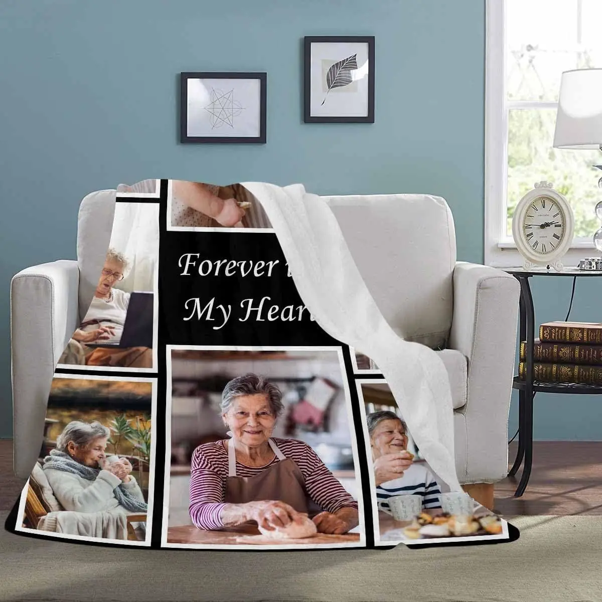 8 forever in my heart. Customized photos. photos Personalized blankets for family birthdays, weddings, mothers, and fathers 3