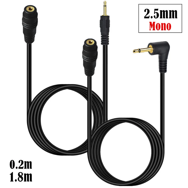 6 Inch Audio Cable - 2.5mm Male Right Angle To 3.5mm Female Gold Plated, 4-Pole