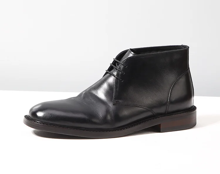 

Black Boots Men Men's Short Boots Martin Boots top Comfortable Ankle Boots For Men Genuine Leather Lace up