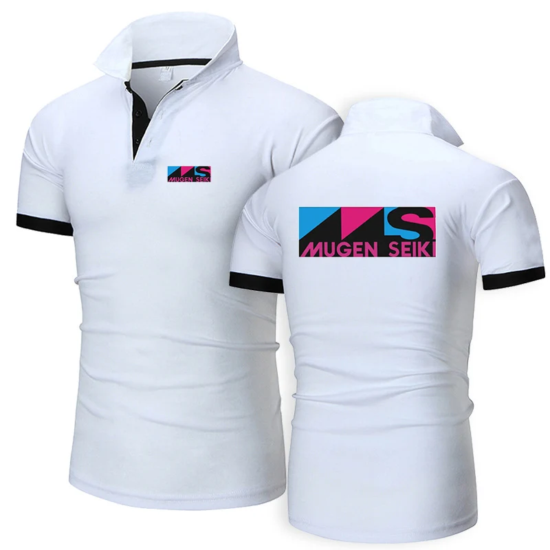 Short Sleeve T Shirt Mugen Seiki Men's Collar Hollow Short-sleeved Polo Shirt Breathable Business Fashion T-Shirt
