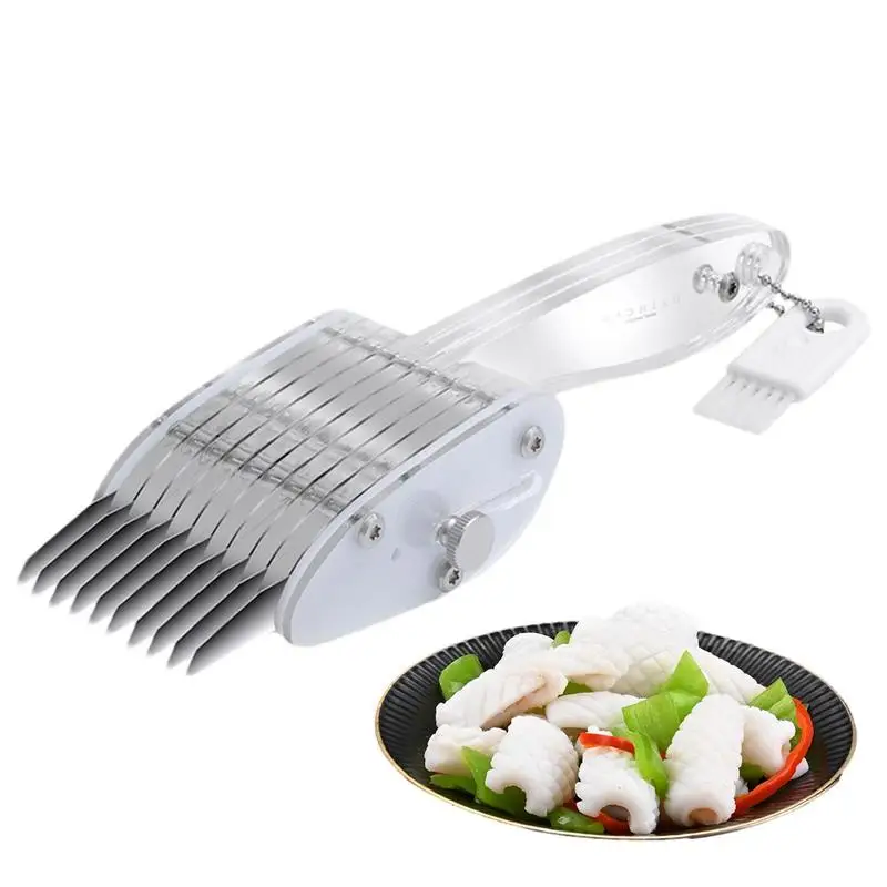 오징어 절단 칼, 조정 가능한 깊이 꽃 칼, 변경 칼, 다기능 야채 커터, 주방 도구, 해물 도구