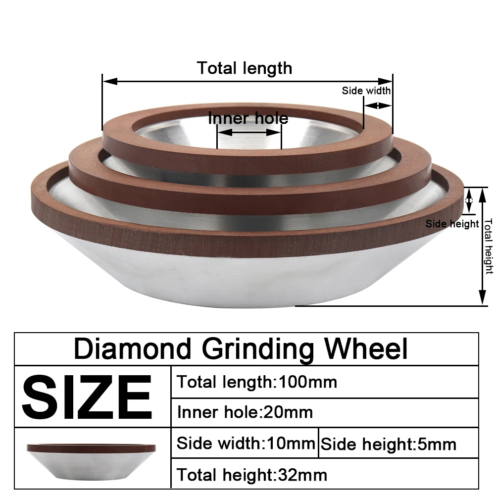 Diamant Schleifen Rad Tasse 75/100/125/150mm Cutter Grinder für Hartmetall Metall Polieren Fräsen Cutter grinder Disc – Detail 4