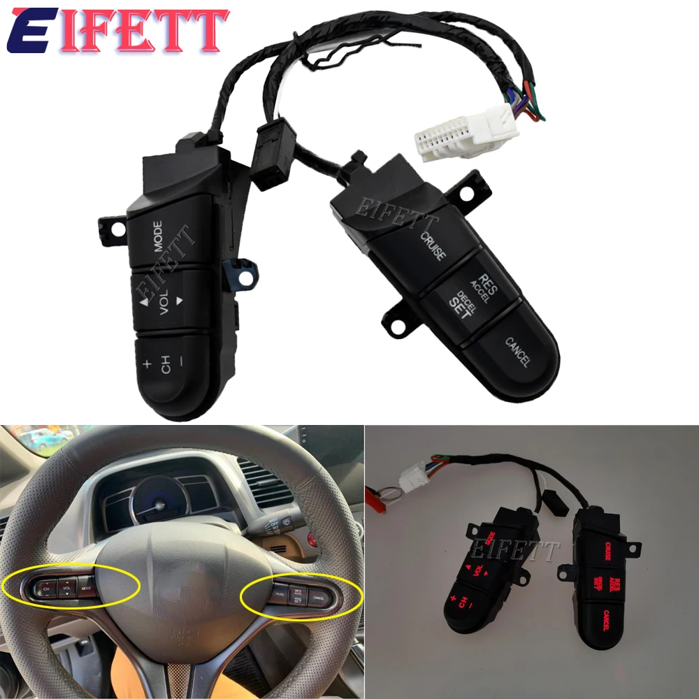 Steering Wheel Audio & Cruise Control Switch For Honda Civic 2006-2008 - Direct Replacement Button - View #4