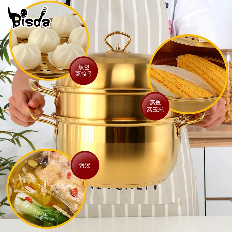 23inch Cooking Steamer Pot Multi-function Extra large Commercial 60CM 3-6  layer Food Steamer Pot Hot Pot Soup - AliExpress