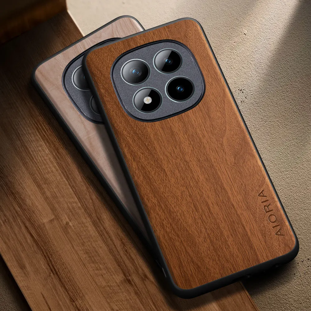 Stylish Premium Wooden Pattern PU Leather Phone Case Cover