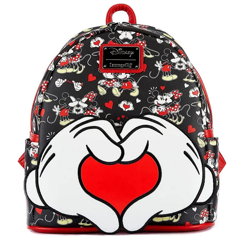 MINISO disney loungefly mickey myš dokola mickey a minnie srdce ruka mini škola sáček dámy roztomilá batoh