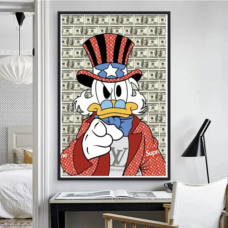Poster Canvas Painting Mural Wall Prints Disney Cartoon Donald Duck Movie Poster Painting