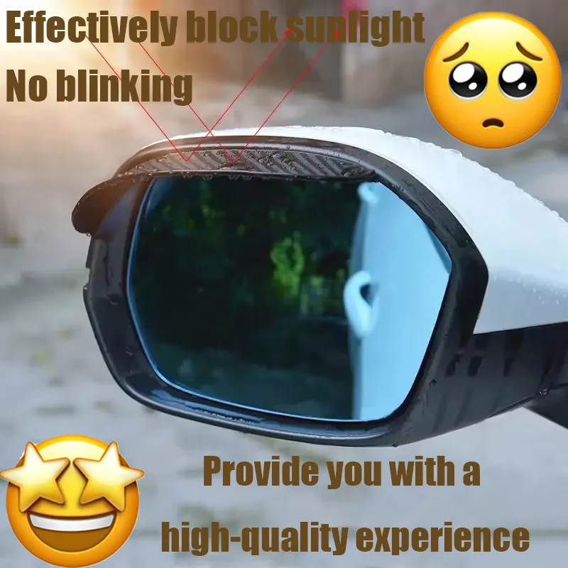 Dacia duster Car Rearview Mirror Rain Eyebrow Fiber Auto Rain Shield Rainscreen Reflector Shield