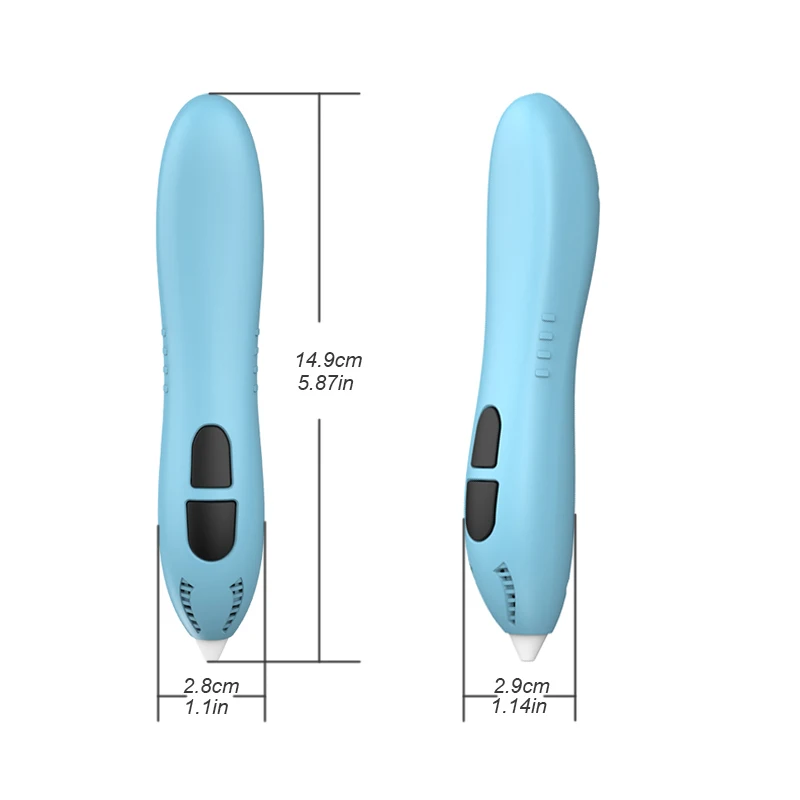 CRH Low Tempreture 3D Printing Pen-Includes 3D Pen, 12 Colors of PCL Filament Refill with Stencil Guide and User Manual, Blue
