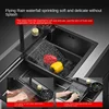 Kitchen Stainless Steel Topmount Sink Waterfall Sink Large Single Slot Wash Basin With Multifunction Touch Waterfall Faucet 5