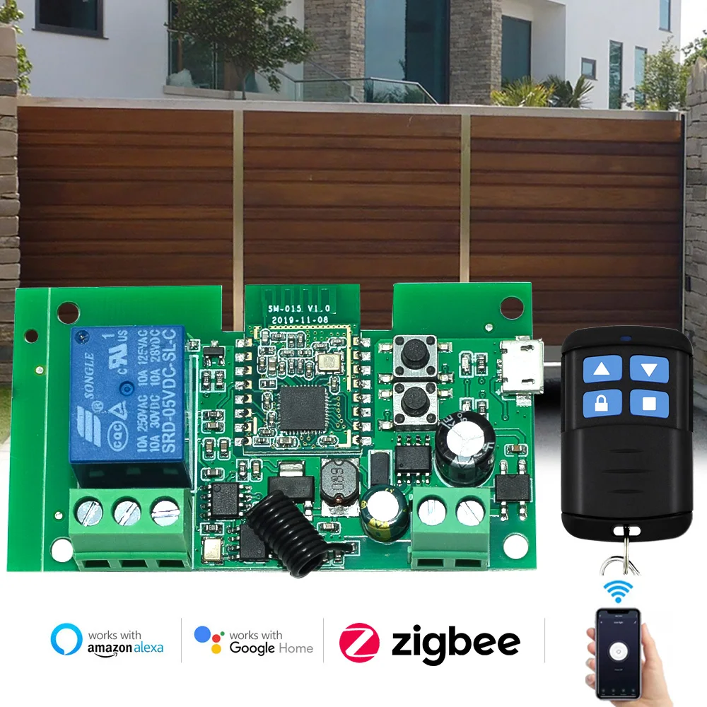 ZIGBEEWIFITuyaSmartGarageDoorOpenerControllerGateOpenerRF433