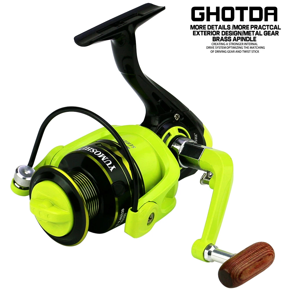 GreenSpinningReel521GearRatioUltraLightAllMetalSpoolSmooth