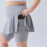 Plus Size Yoga Skorts Women High Waisted Two Piece Look Skirt with Pockets Built in Shorts for Tennis Workout Resort Wear - Image 2