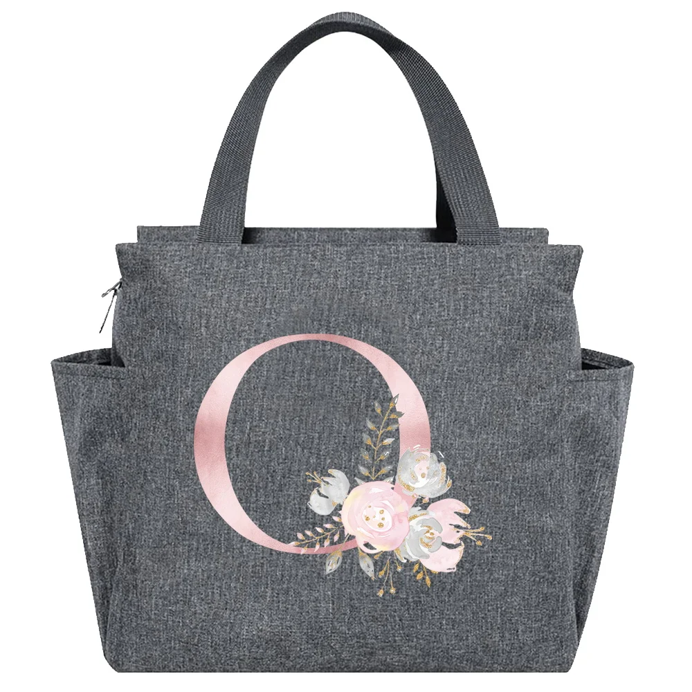 Insulated Canvas Lunch Tote - Thermal Food Picnic Bag