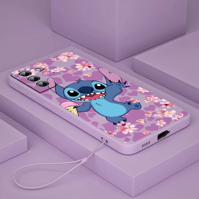 Lilo & Stitch Disney Dành Cho Samsung Galaxy Samsung Galaxy S21 S22 Pro S20 FE S10 Note 20 10 Plus Lite Cực Chất Lỏng ốp Dây Điện Thoại kawaii samsung phone cases