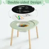 Kids Table and Chairs Set, Kids Wooden Play Table with 2 Chairs, Kids Round Table for Toddlers, Suitable for Bedroom, Playroom 5