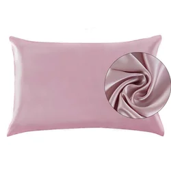 Luxurious 100% Natural Pure Silk Pillowcase - 22 Momme Mulberry Silk with Hidden Zipper - 50×70cm (Gray Pink.)