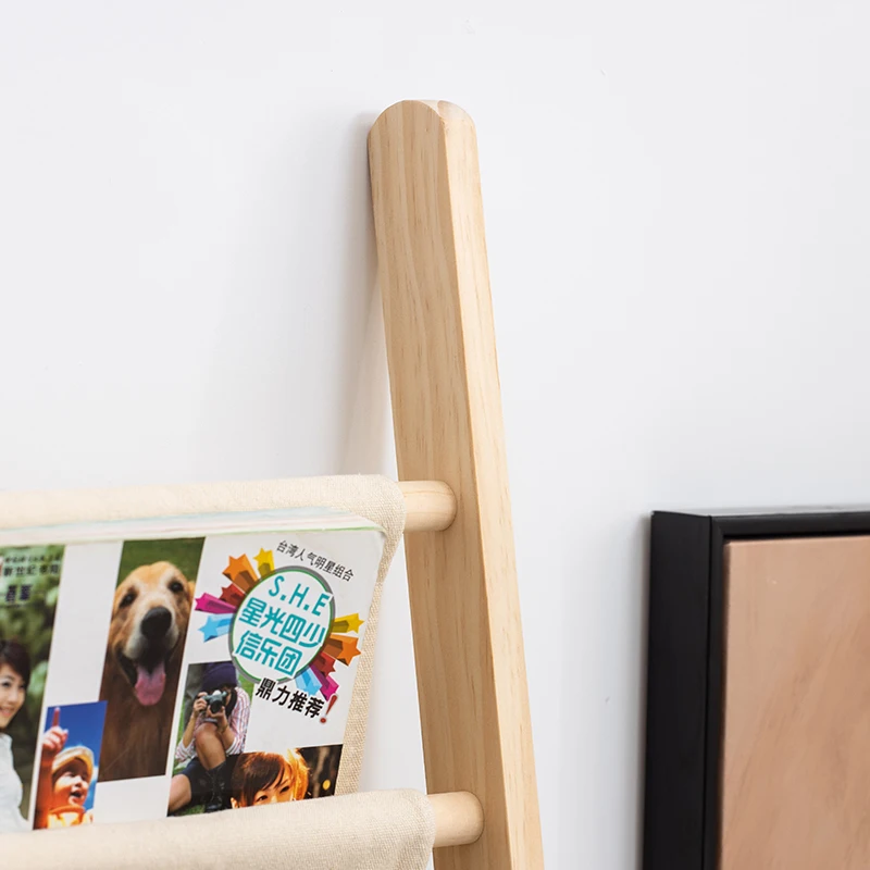 Trendy Magazine Rack Floor Standing Wall-Mounted Book Display Ins Style Wooden Newspaper Organizer Furniture Estanter&iacute;as FYMR