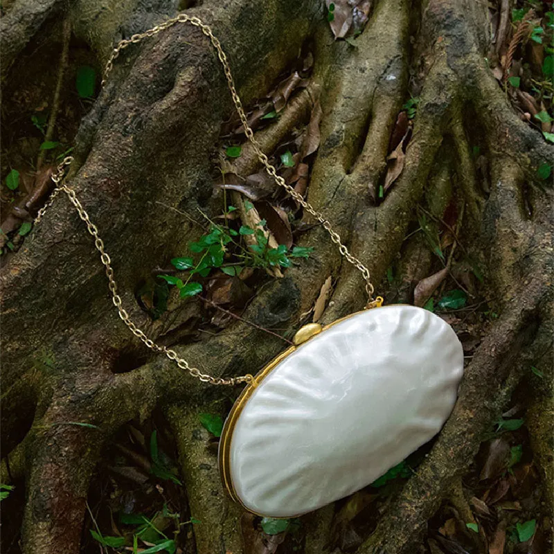 Fashionable Acrylic Clutch Women's Shoulder with Chain Elegant Dinner Bag Trendy Handbag Ladies' Evening Bag