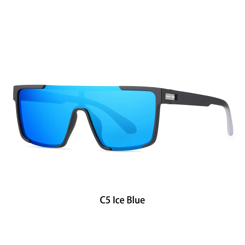 Male Flat Top Sunglasses Men Black Large Square Shades UV400 Gradient Sun Glasses For Women Cool Colorful One Piece_voghion.com