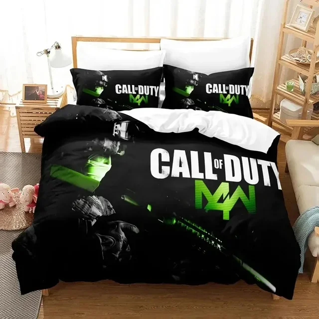 Call of Duty Black Ops Logo Bedding Set Duvet Cover Bed Set Quilt Cover Pillowcase Comforter US King Queen Size Bed Linen COD