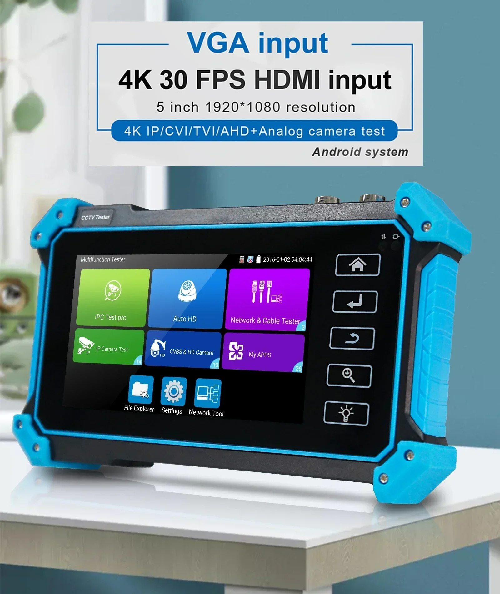 Ipc-5200 Plus Cctv Tester Hd 8Mp Ip Cvi Tvi Ahd Cvbs Monitor Telecamera Hdmi Vga Ingresso Cctv Tester 5 ''Ips Touch Screen Controllo Ptz