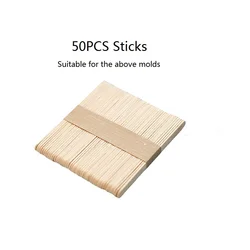 Silicone Popsicle Molds Set - DIY Homemade Ice Cream & Dessert Maker with Sticks (Sticks without mold)