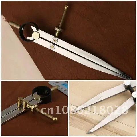 

1PCS MIUSIE Leather Divider Tool Adjustable Compass Line Drawing Device Stitch Hole Distance Measure Pacing Gauge