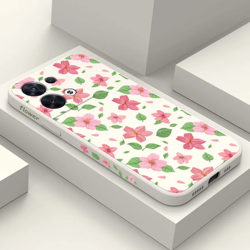 Custodia Per Telefono Con Design Safflower Per Oppo Reno 10 8 8T 8Z 7 7Z 6 5 Pro 4G 5G F19 F9 Pro Plus Cover In Silicone Liquido