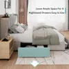 King Bed Frame with 4 Storage Drawers with Charging Station, Modern Wingback Storage Headboard, Platform Bed Frame 3